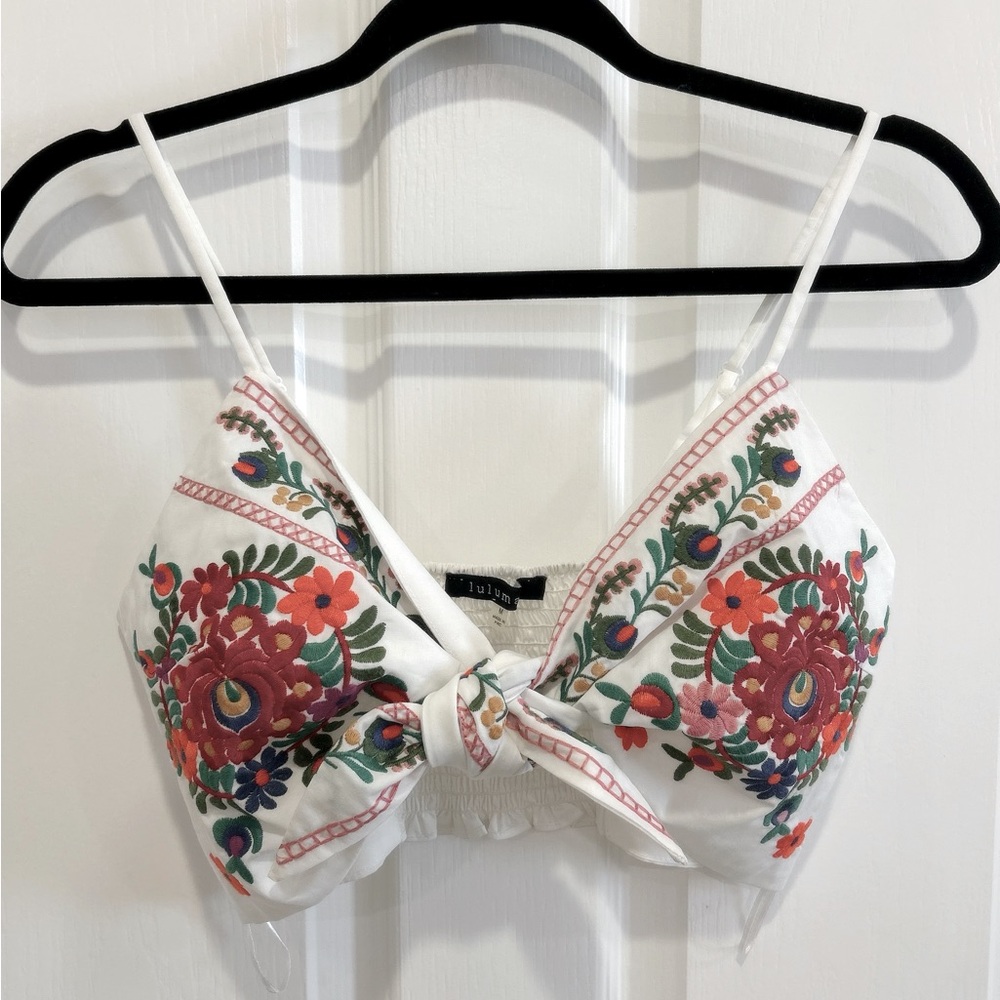 Floral embroidered 2 piece top and maxi skirt set
